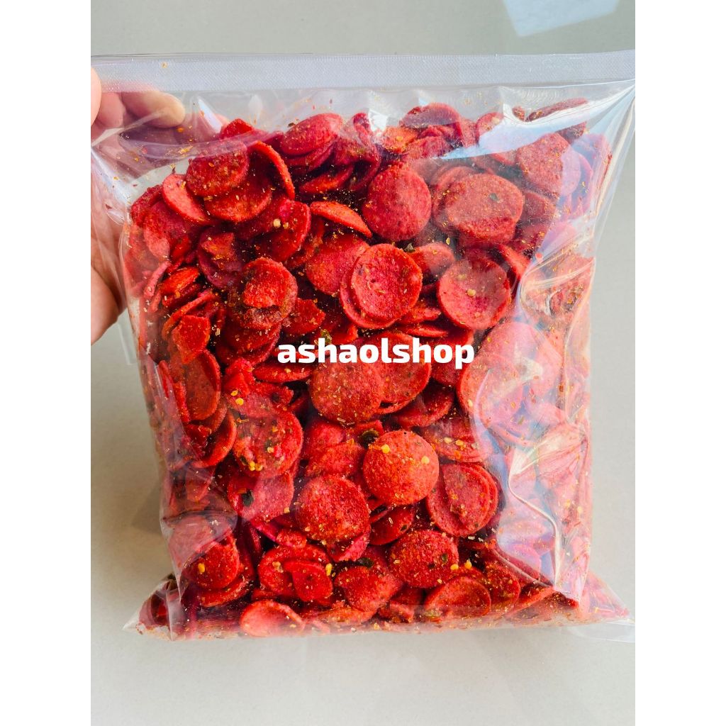 

sosreng/sosis goreng pedas daun jeruk 1kg