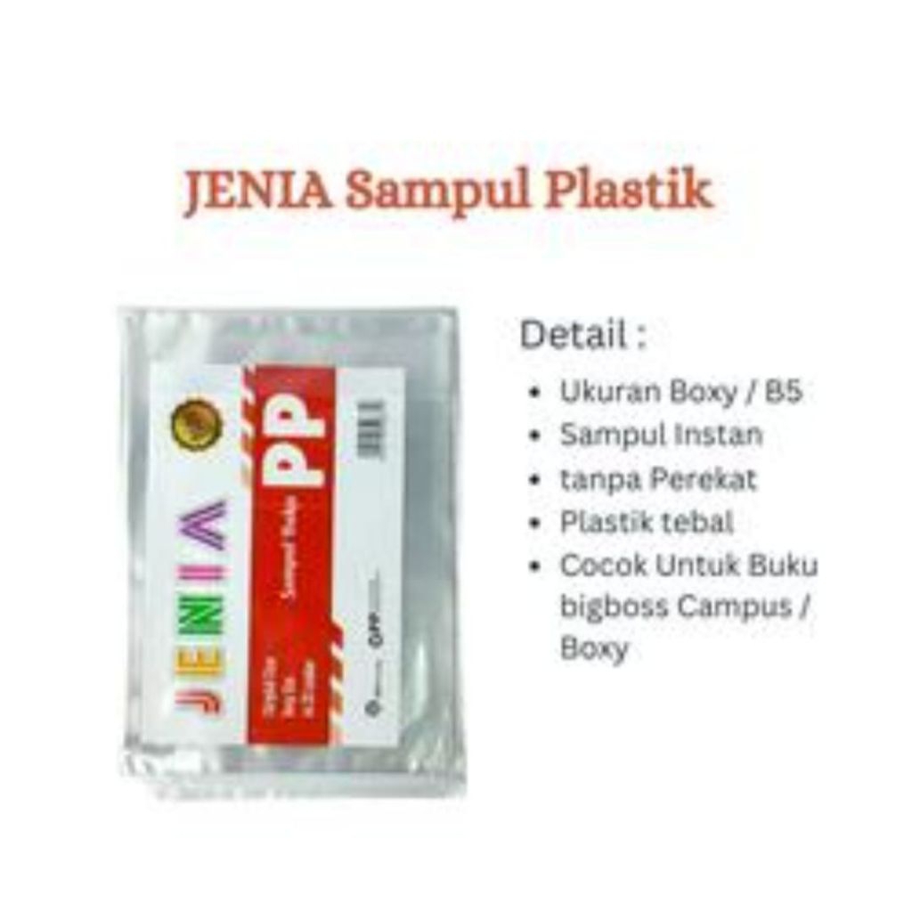 

Sampul Buku Plastik OPP kwarto / boxy campus ( per pack) Jenia - Uk.Boxy