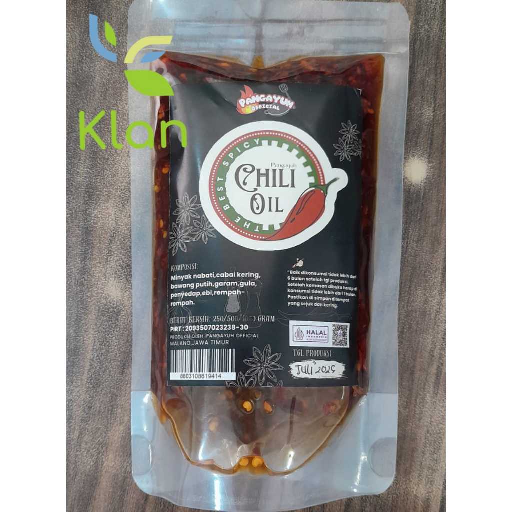 

CHILI OIL POUCH 250GR/ MINYAK CABAI/ MINYAK CABE KEMASAN BESAR