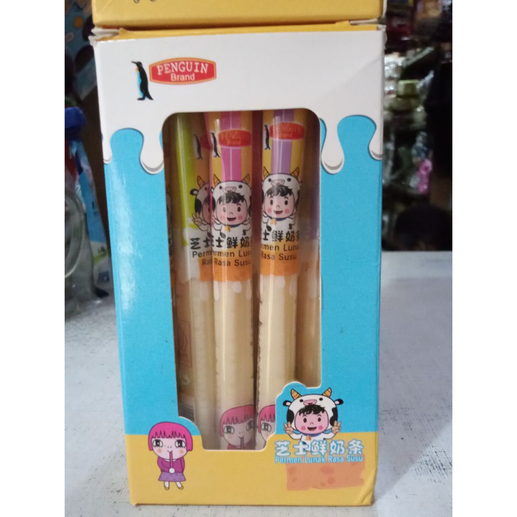 

permen lunak rasa susu/permen susu/permen susu stik/penguin permen susu/permen lucu/permen unik