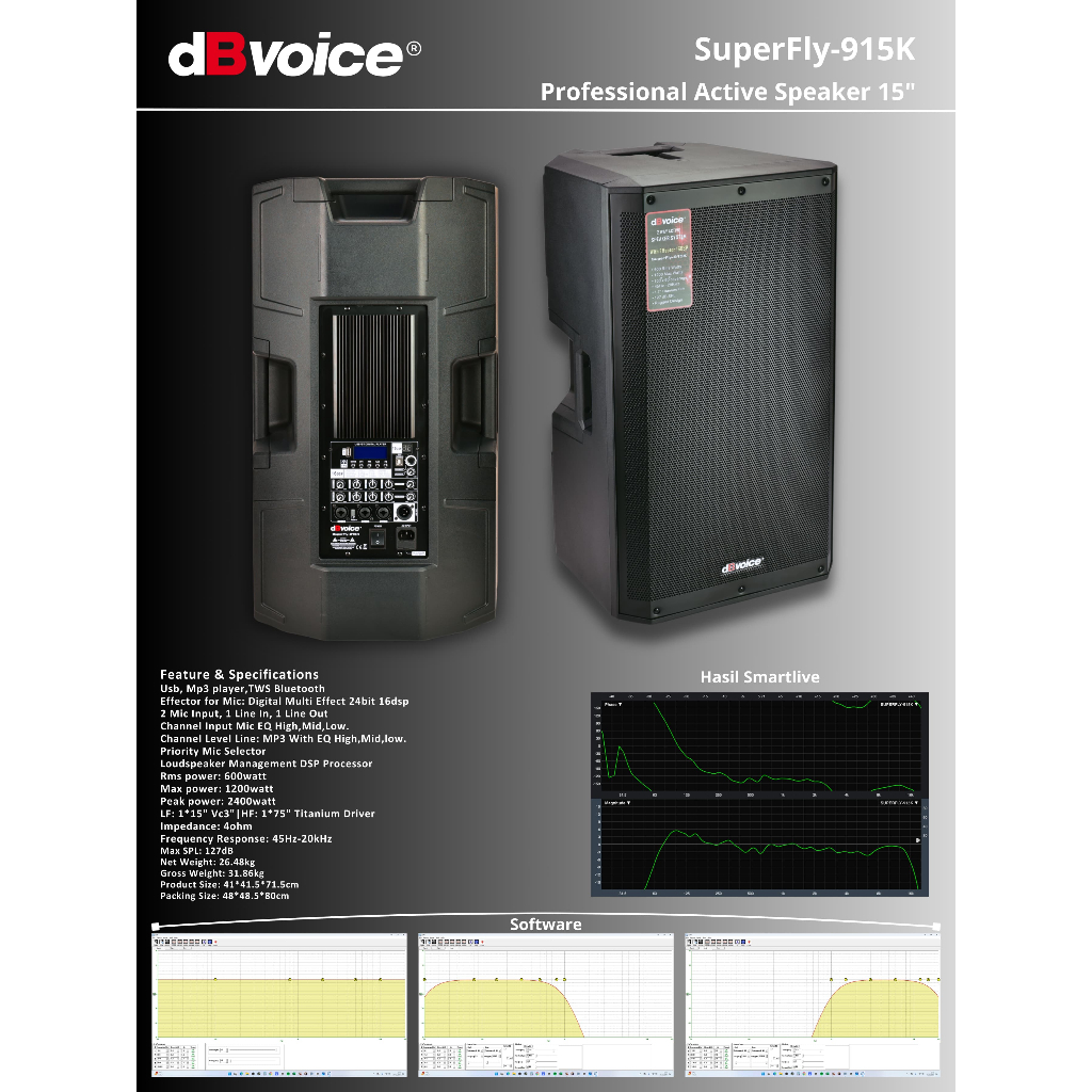 SUPERFLY-915K SPEAKER AKTIF 15 INCH DBVOICE ORIGINAL / SPEAKER AKTIF 15 INCH