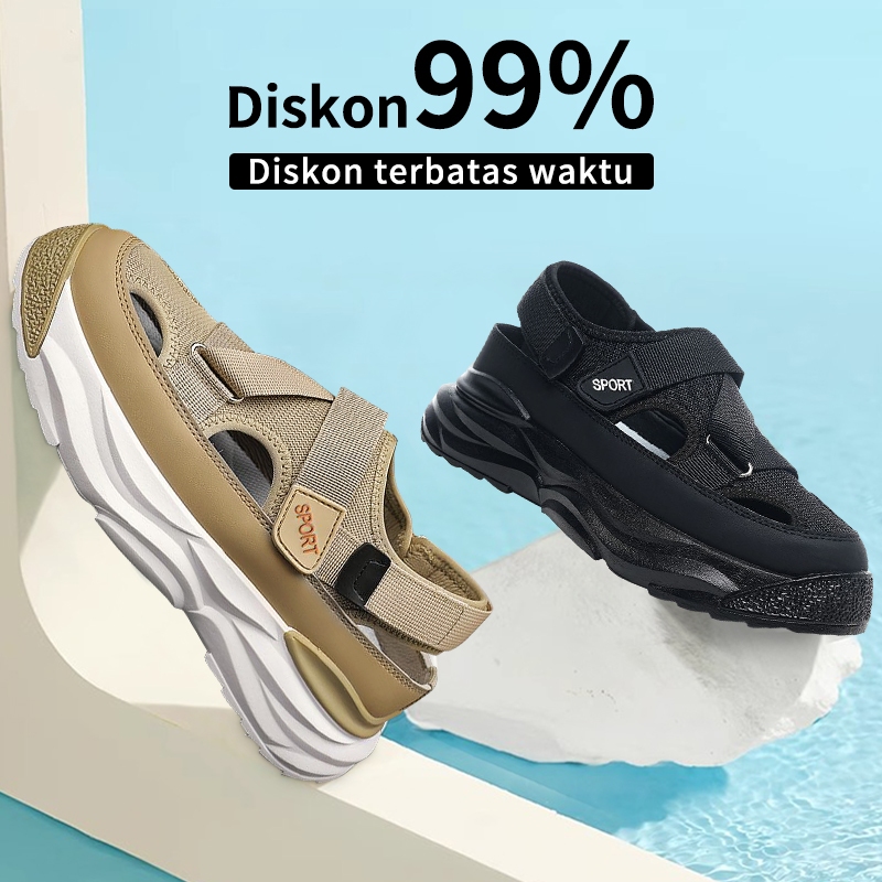 sepatu slip on sepatu pria sandal pria keren sandal cowok terbaru 2025 sandal casual pria Sol tebal