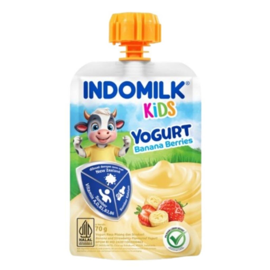 

Indomilk Kids Yogurt Rasa Banana Berries 70g