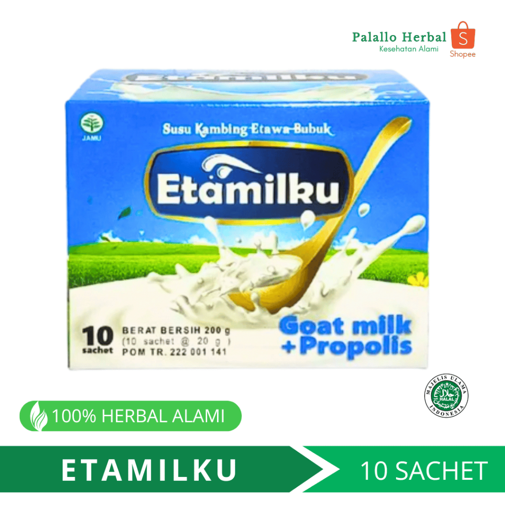 

Susu Kambing Etawa Bubuk ETAMILKU 1 BOX – untuk Maag, Asam Lambung, Tulang, & Daya Tahan Tubuh