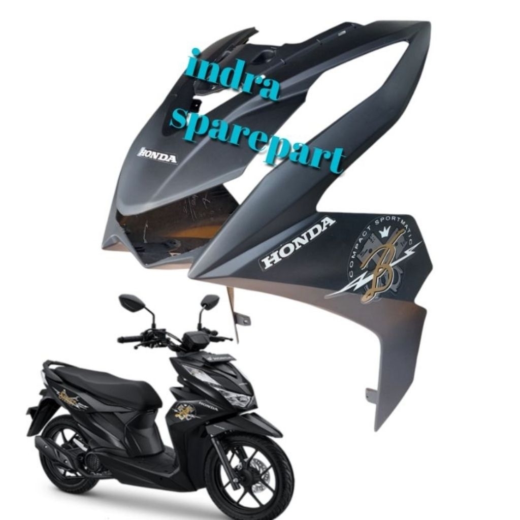 Tameng Dasi Body Depan Beat Street LED 2020 2023 Hitam Doff