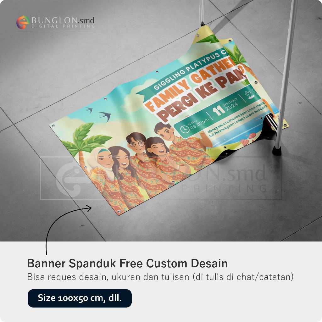 Spanduk Family Gathering Free Custom Desain