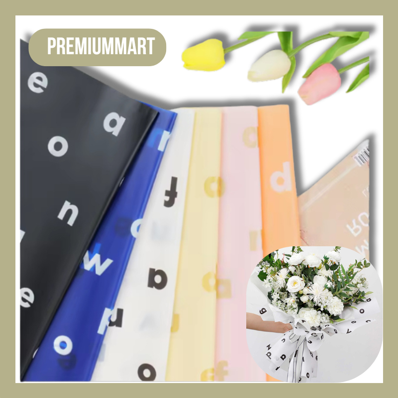 

20 LEMBAR Flower Wrapping Paper Motif Huruf Florist Kertas Pembungkus Kado / Buket Cellophane KB106