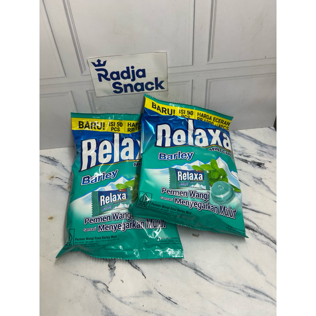 

permen candy RELAXA kemasan 125gr rasa barley mint isi 50 pcs