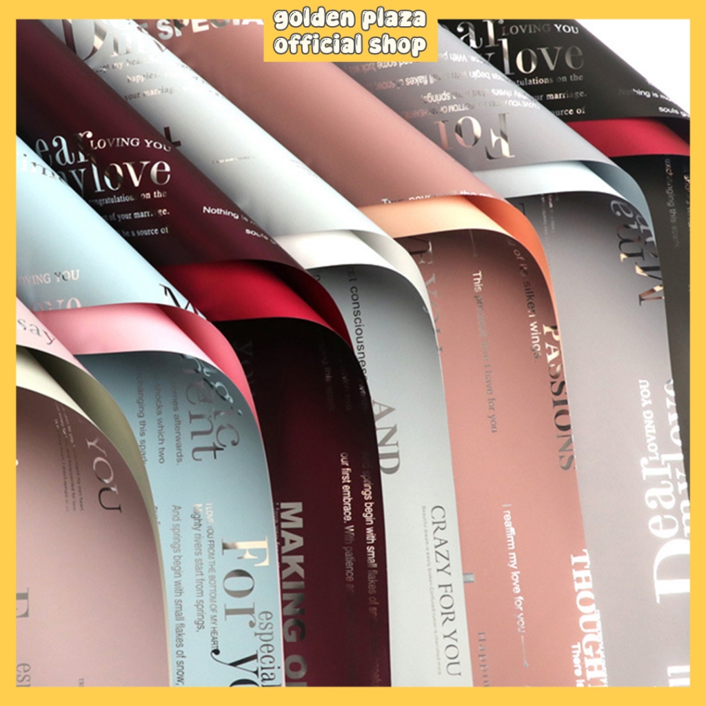 

Kertas Bunga Buket Bi Color Quotes Glossy Flower Wrapping Paper Cellophane Florist KB6082