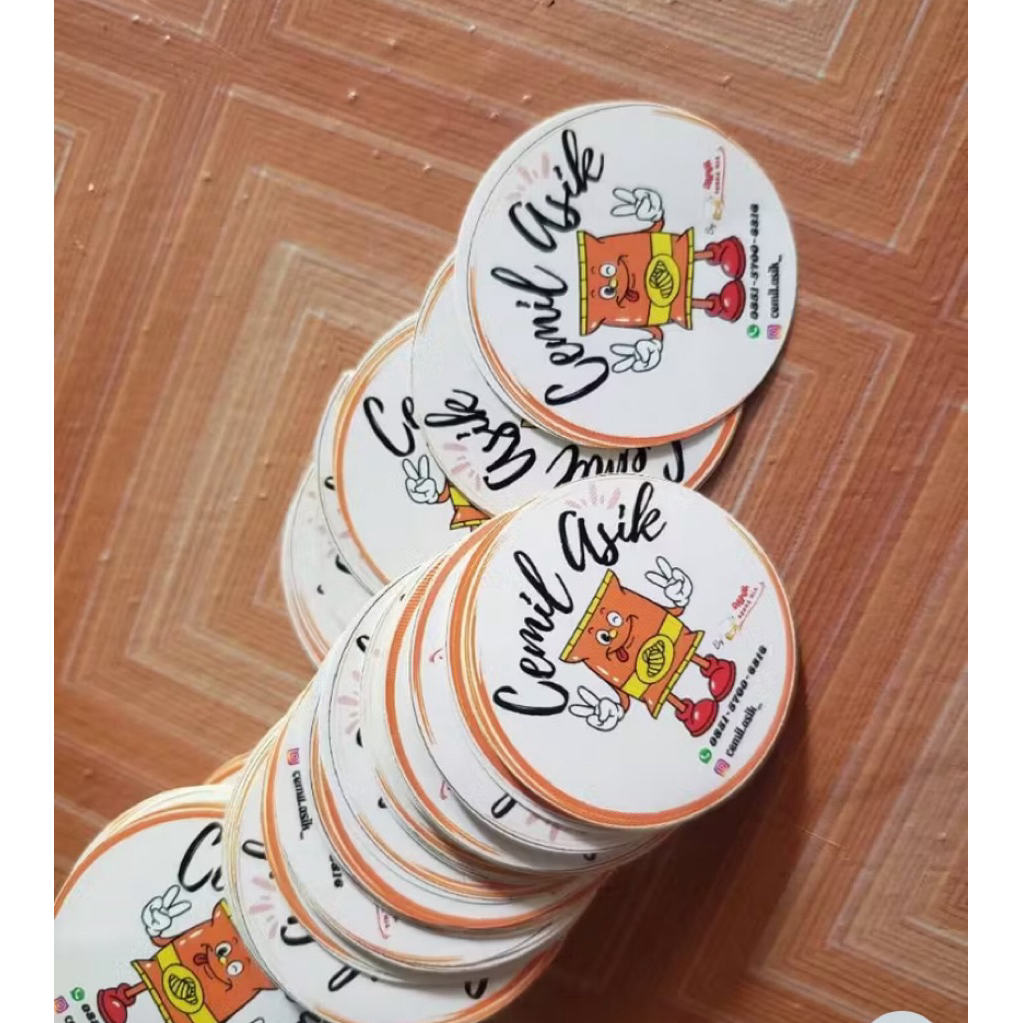 

Sticker label kemasan logo usaha jualan umkm ukuran 5x5cm