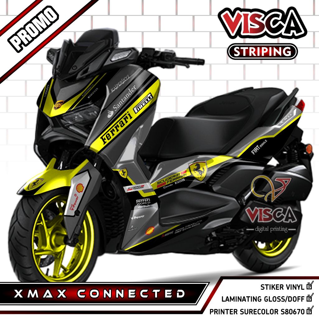 Decal XMAX Connected Full Body - Stiker XMAX New Fullbody - Dekal XMAX 250 - Striping XMAX Connected