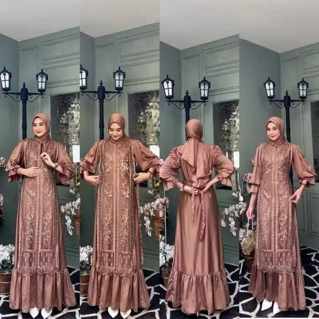 MAXI SONYA ( M L XL XXL ) Gamis pesta model terlaris Gamis kondangan model terbaru Gamis seragam aca