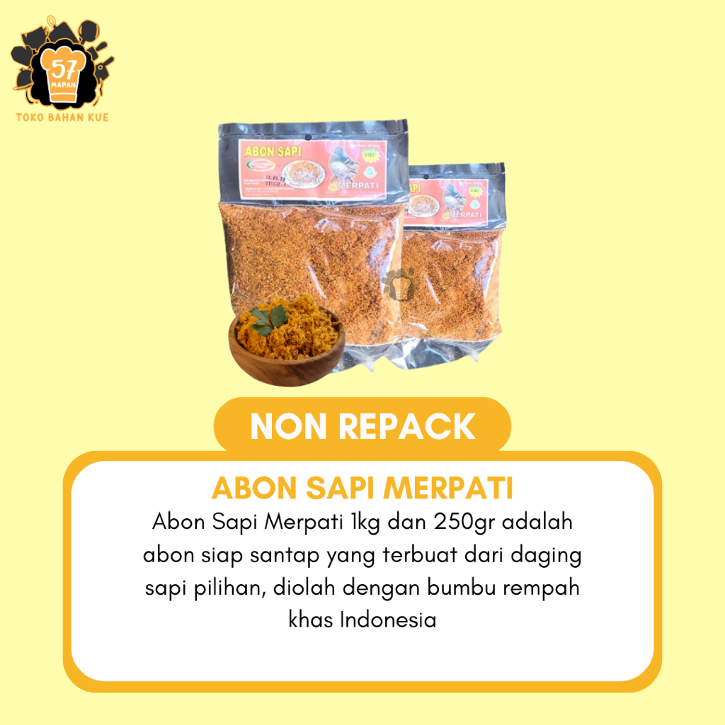

ABON SAPI MERPATI NON REPACK KEMASAN 1 KG DAN 250 GR