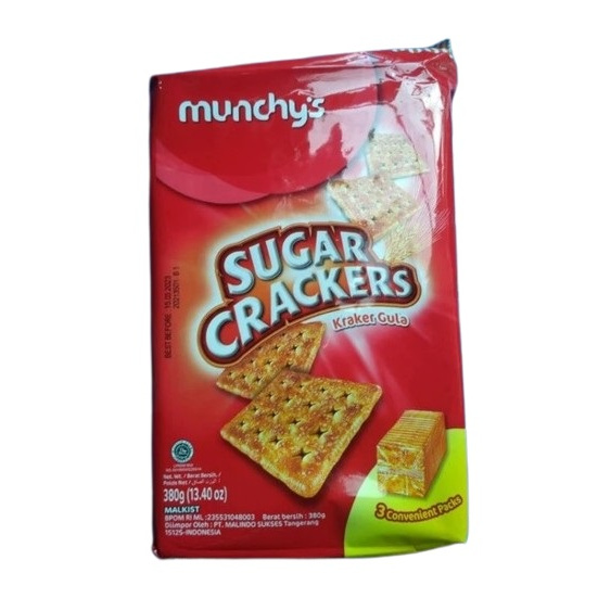 

Munchys Sugar Crackers / Munchy's Kraker Gula / Biskuit Gula / Kraker Biskuit Cemilan 380 gr