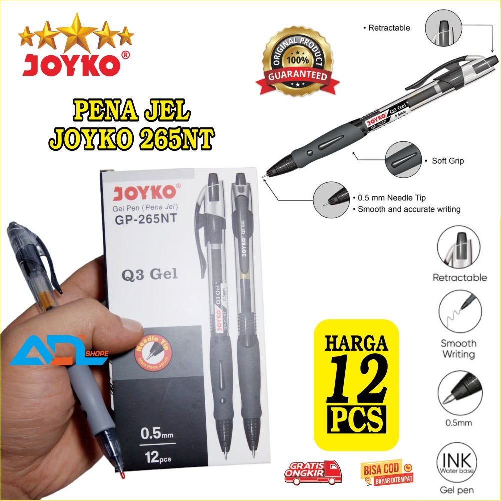 

PENA GEL JOYKO Gel Pen 0.5mm GP 265NT BOLPOINT OIL PEN Harga 1 Pack isi 12 pcs
