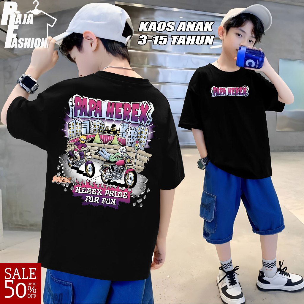 Kaos Anak Racing Mesin Herex - Kaos Anak Pria  Distro Herex Style Motor CB GL MP Tiger