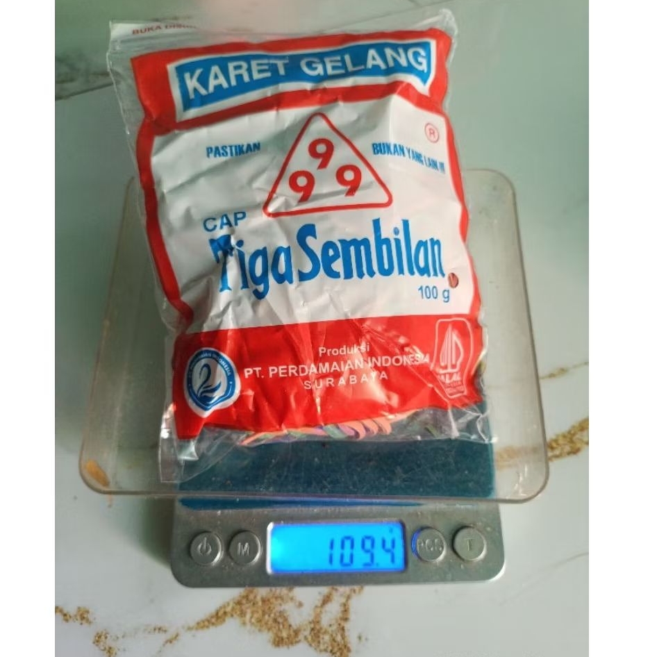 

karet gelang mentah murah 100 gram cap tiga sembilan-999
