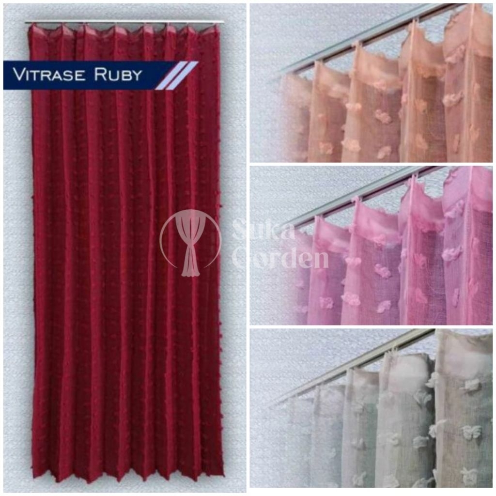 GORDEN VITRASE RUBY GORDEN TIPIS DALEMAN GORDEN JENDELA PLISKET