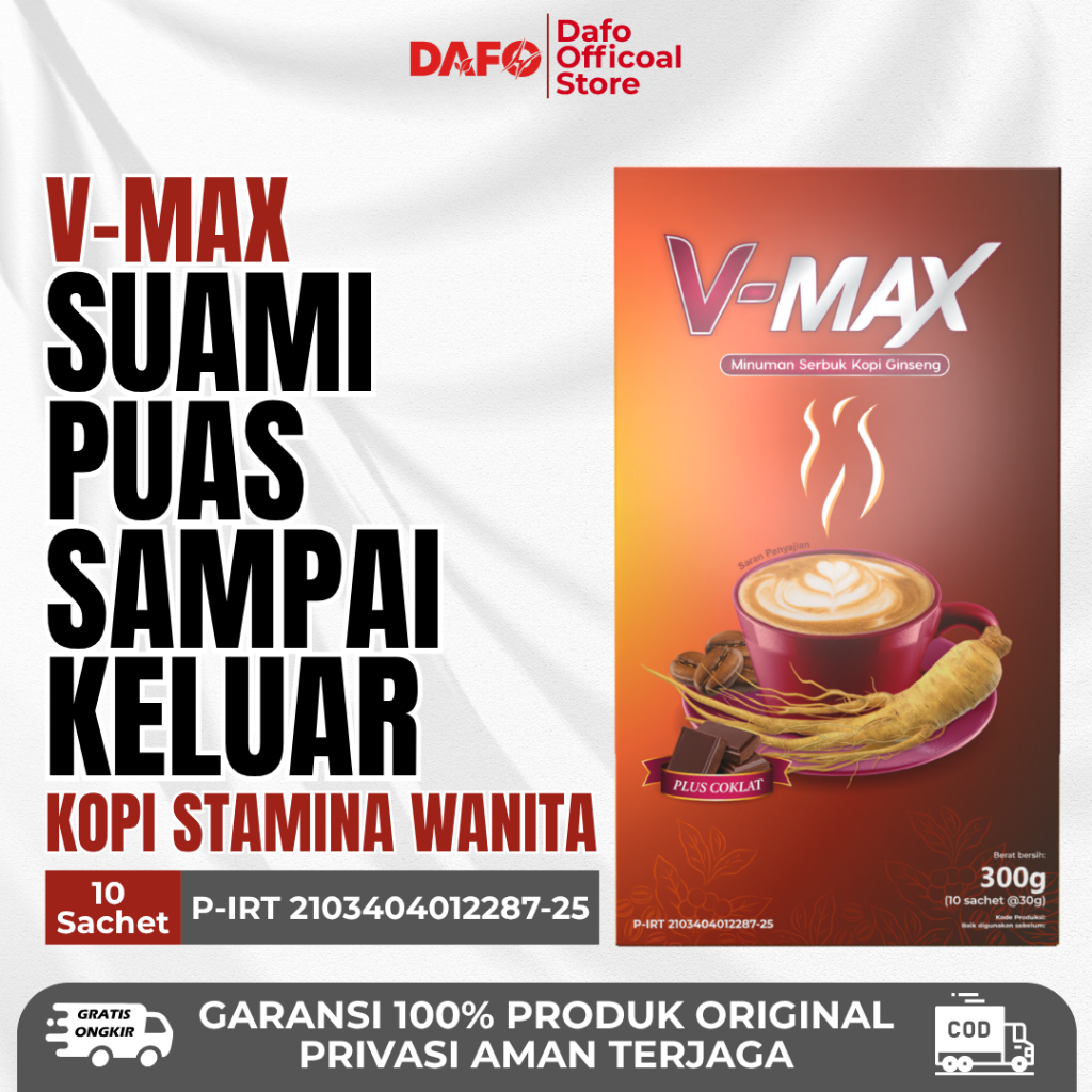 

G&C V-max Kopi Rasa Cokelat Dan Gula Aren Peningkat Stamina Dan Mood Wanita Halal BPOM (1 Box 10