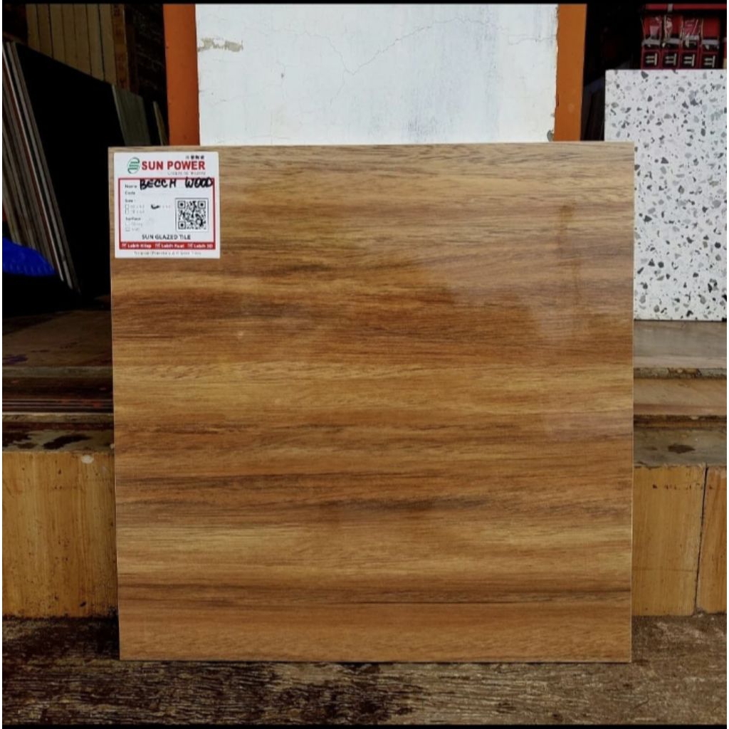 Granit Lantai motif kayu 60x60 glossy by Sun power kw 1