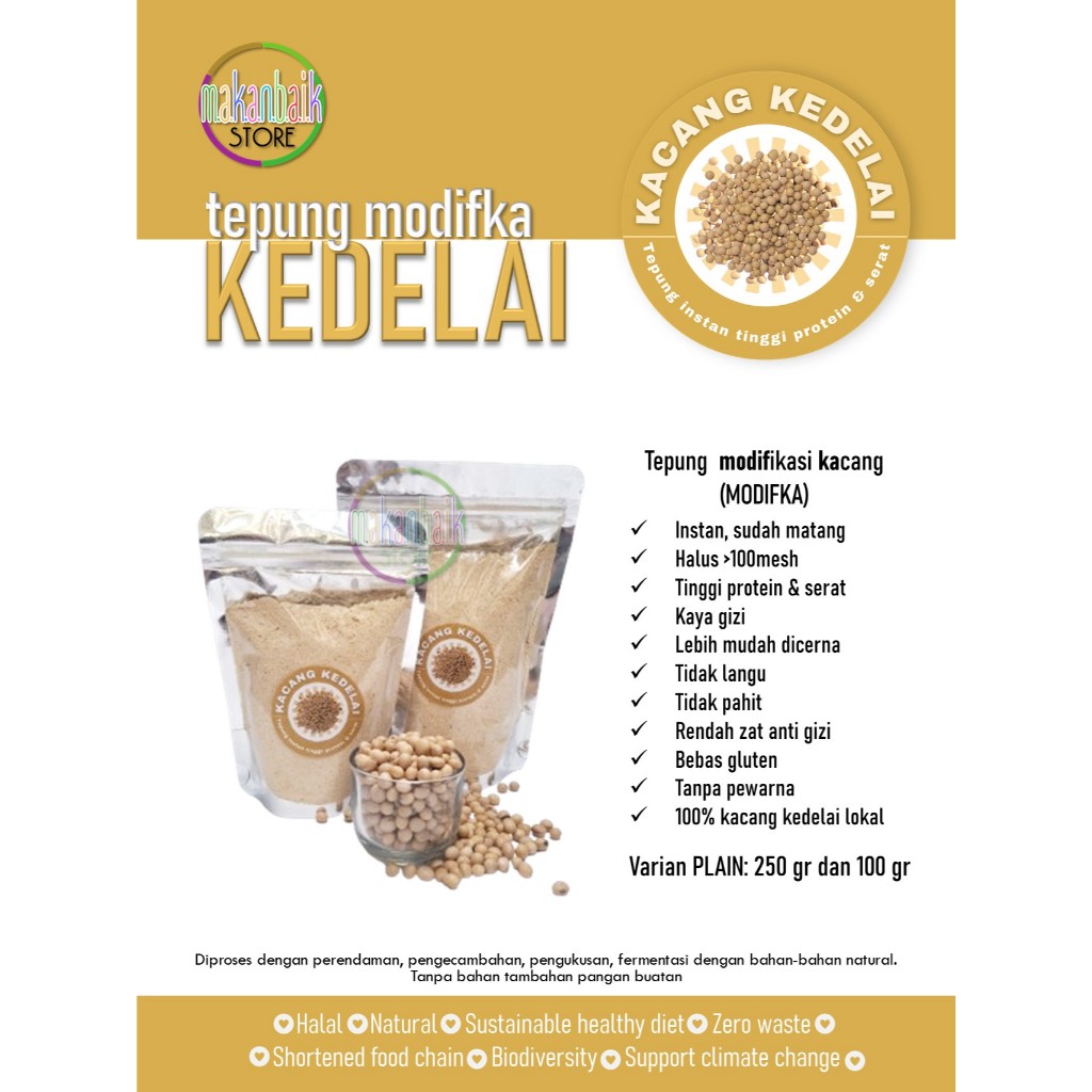 

Tepung Kedelai | Processed | Tinggi protein & serat | Mudah dicerna | MPASI | Bebas gluten |>80mesh|