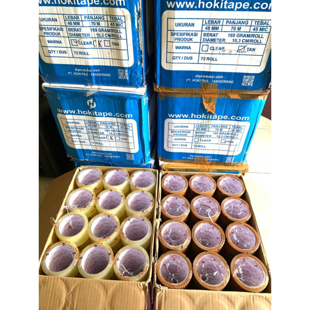 

lakban 1 dus isi 72 roll murah bening coklat 48mm X 100 yard hemat selotip OPP TAPE packing isolasi