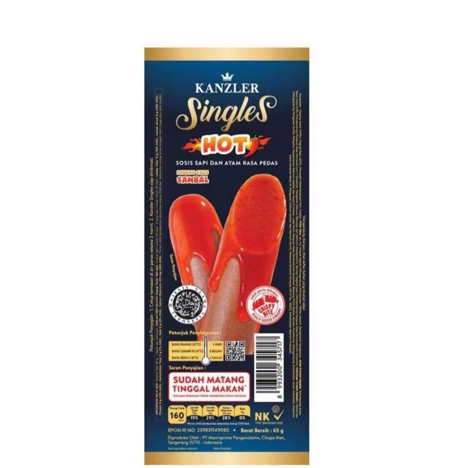 

Kanzler Singles Sosis Sapi Ayam Pedas / Gochujang / Keju / Original / Mini 65gr