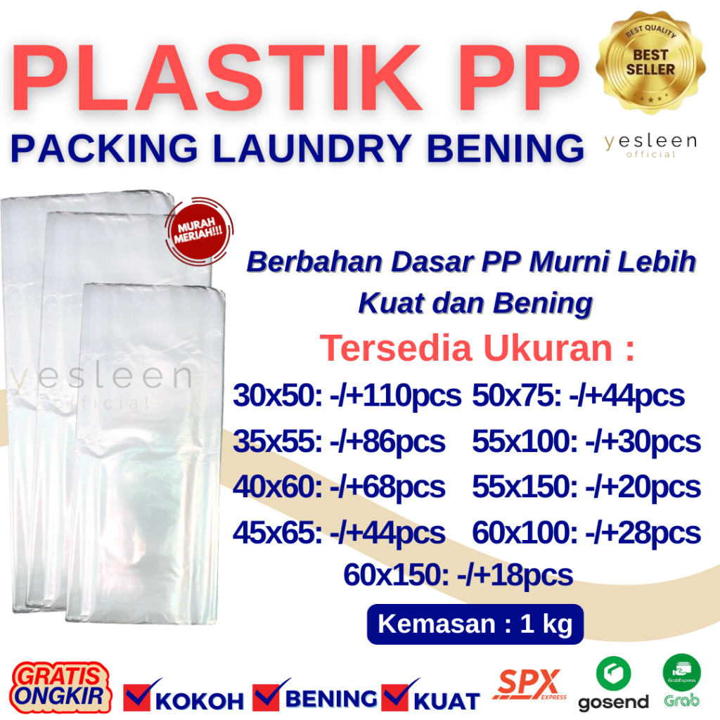 OK [ 1 Kg } Plastik Packing/Plastik Packing Laundry / Plastik Laundry Kiloan /Plastik Buket/