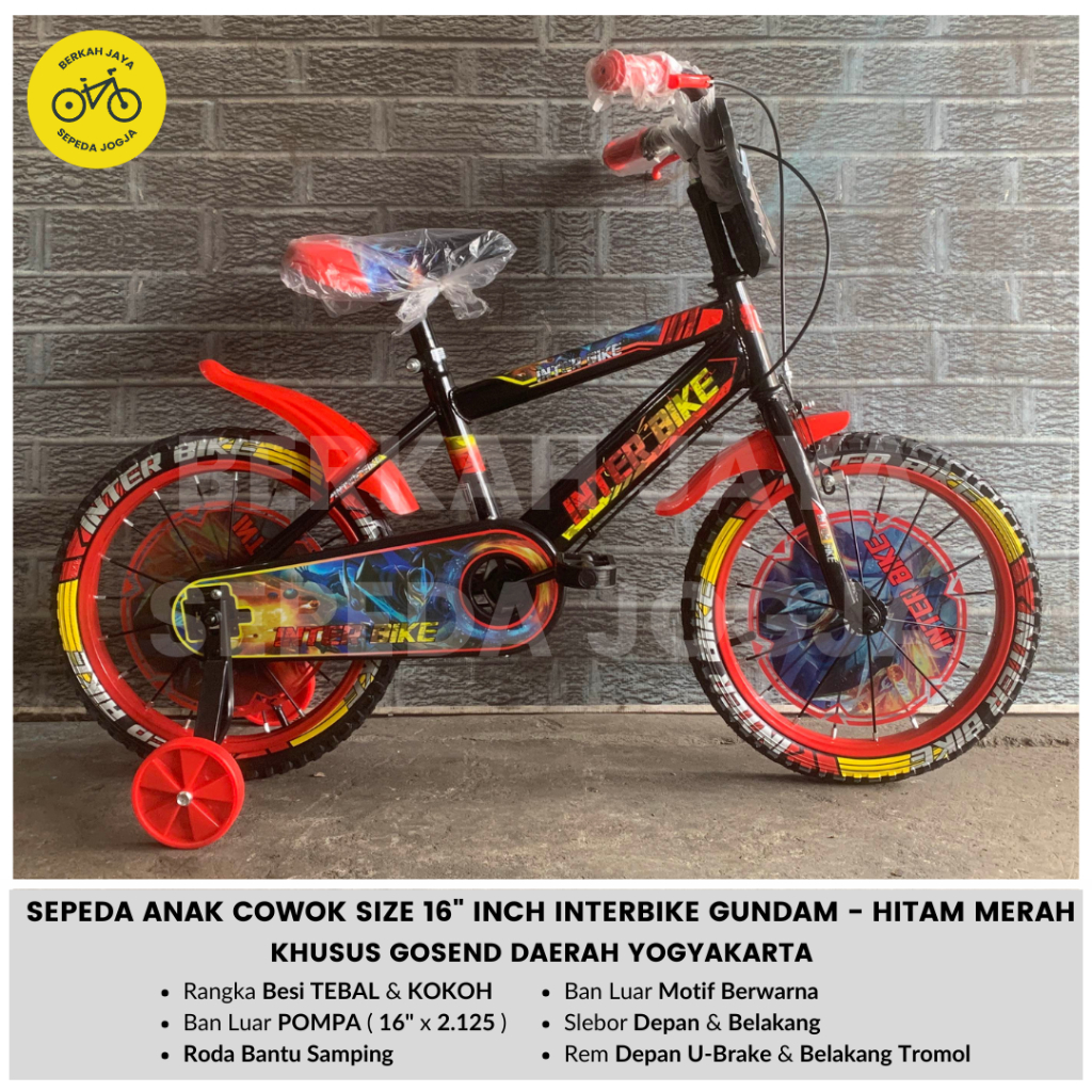 Sepeda Anak Cowok 16 inch BMX Interbike Inter Bike Robot Gundam Ban Pompa