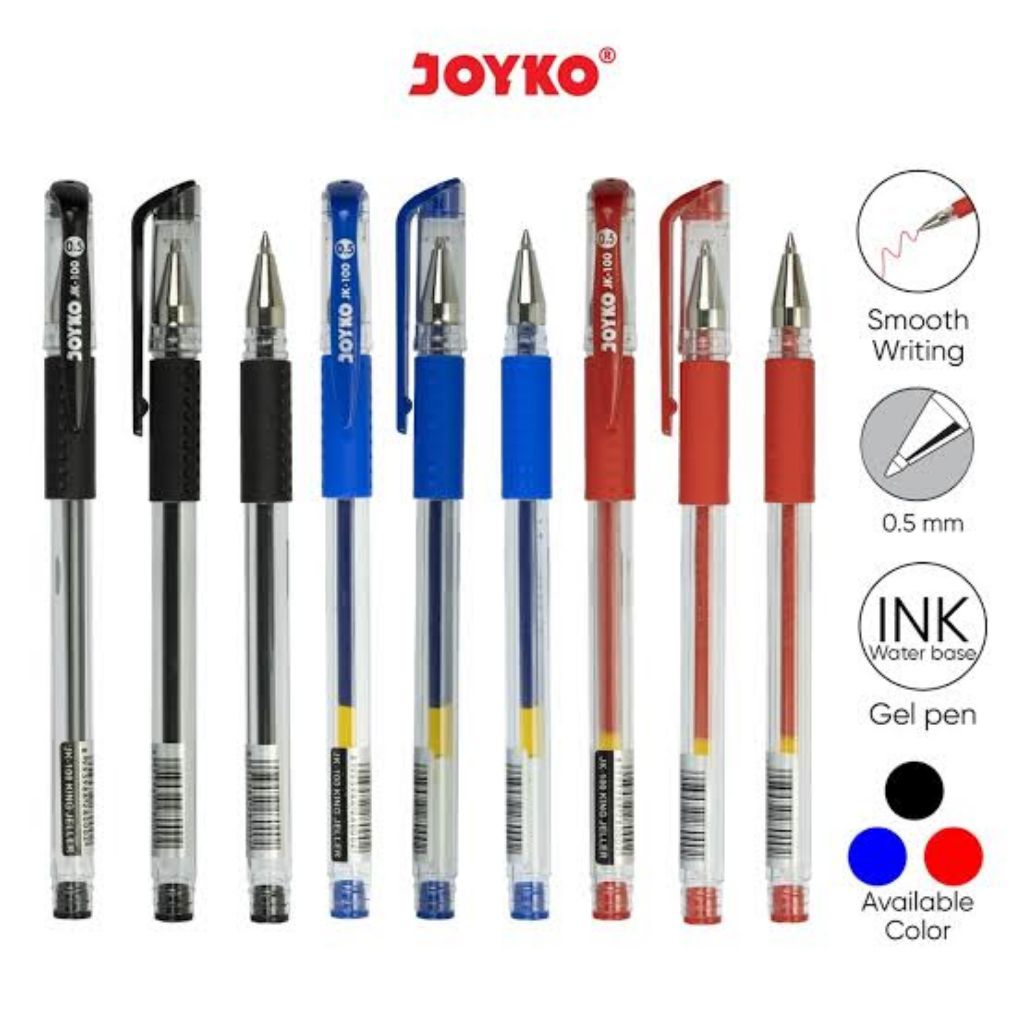 

Gel Pen Pulpen Pena Joyko JK-100 0.5mm ( 1lusin / 12pcs )