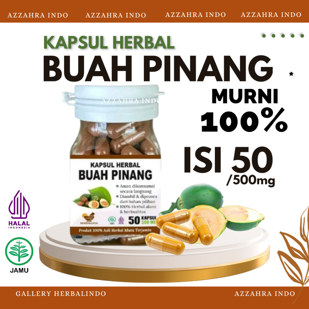 

Kapsul Buah Pinang Muda Asli 100% Murni isi 50 kapsul