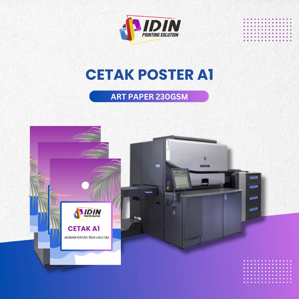 

Cetak Poster Ukuran Besar A1, B2 Art Paper 230 GSM - Percetakan Idin Printing Solution