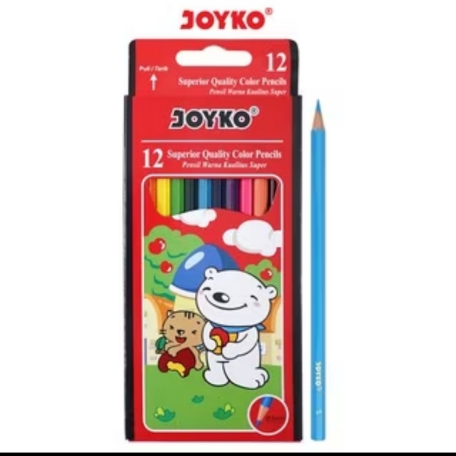 

Pensil Warna Joyko 12 Warna Panjang CP-12PB Superior Quality Color Pencil