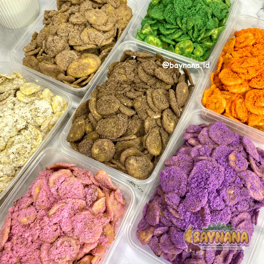 

BAYNANA - Keripik Pisang Tabur Coklat Strawberry Matcha Taro Tiramisu Milk box 500 ml