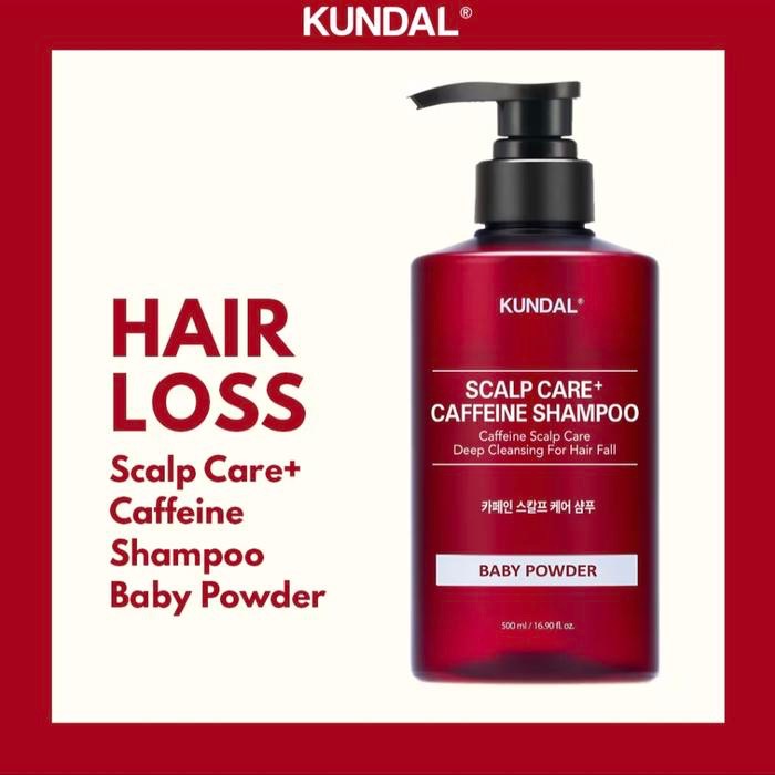 KUNDAL Scalp Care and Caffeine Shampoo - Baby Powder 500ml