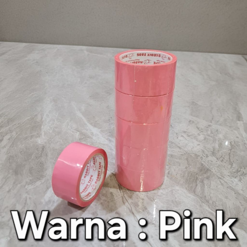 

Lakban Warna Pink / Rabbit Tape Merah Muda 45mm x 50M lakban 2" x 50 meter Murah Kualitas OK