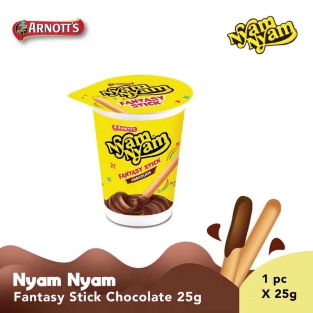

nyam nyam biscuit stick fantasy chocolate 25 gram