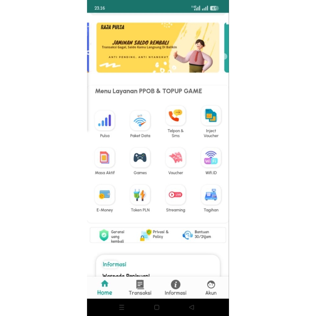 agen pulsa dan paket data all operator dan PPOB