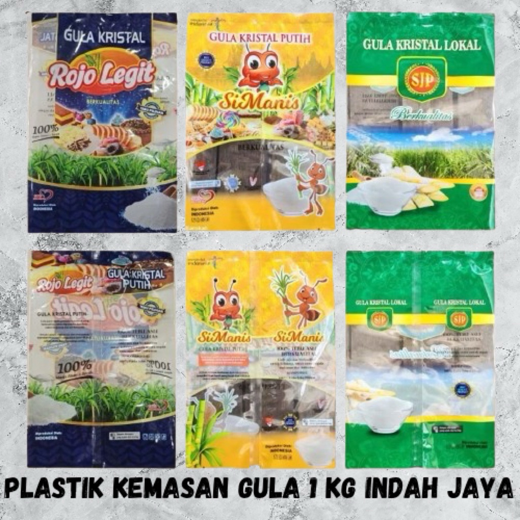 

100 Lembar Plastik Kemasan Gula SJP Si Manis Rojo Legit 1kg