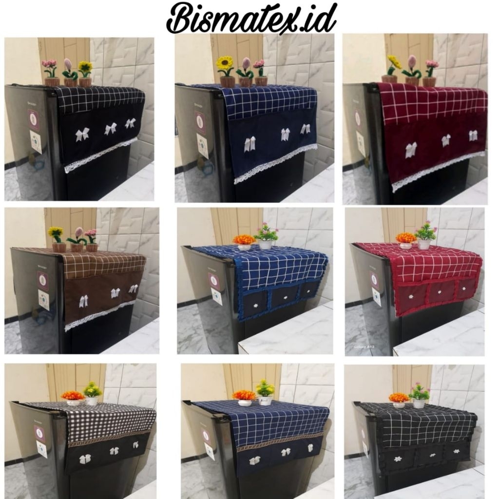 TAPLAK KULKAS PITA RENDA TERBARU/SARUNG TUTUP KULKAS/SARUNG KULKAS TERBARU/SARUNG KULKAS TERLARIS