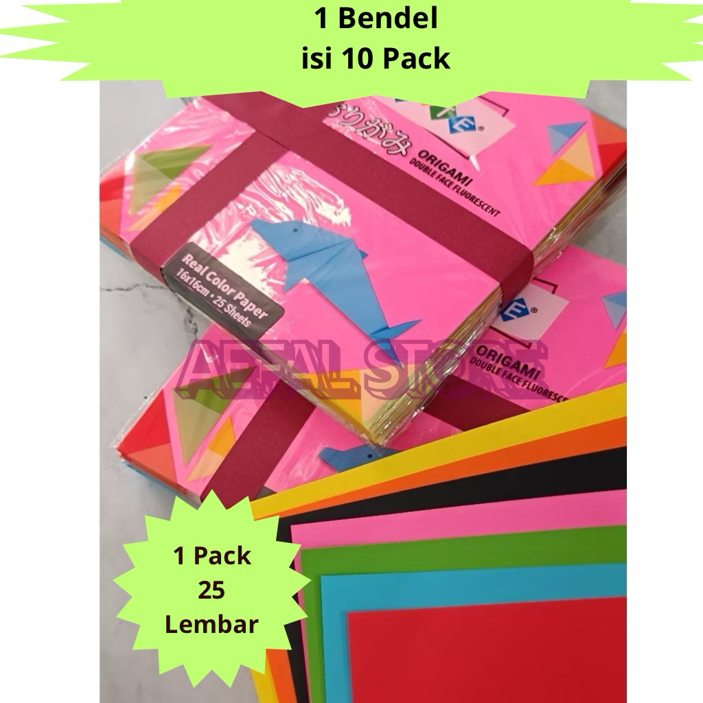 

1 Bendel Kertas Lipat Origami 16x16 ( 10 pack= 250 Lembar )