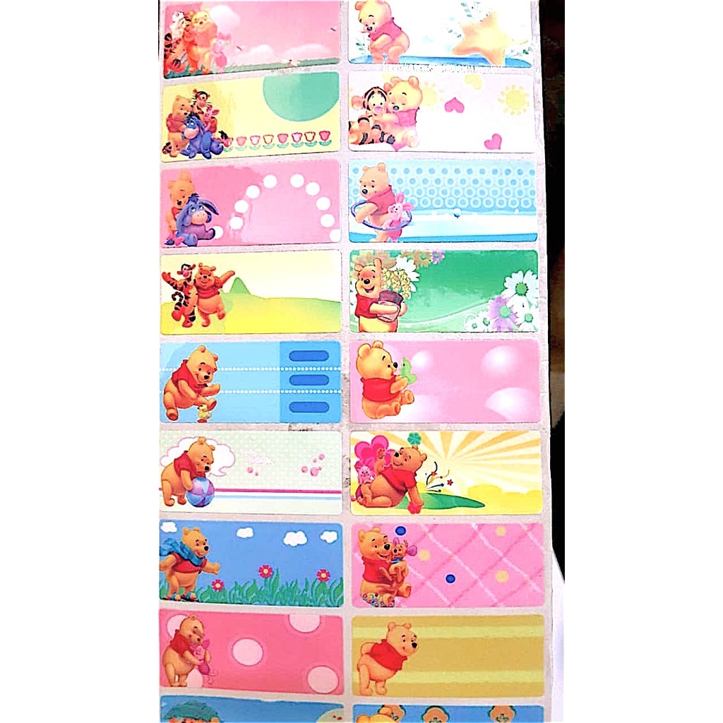 

Label Nama Anti Air Sticker Waterproof Chibi Pooh