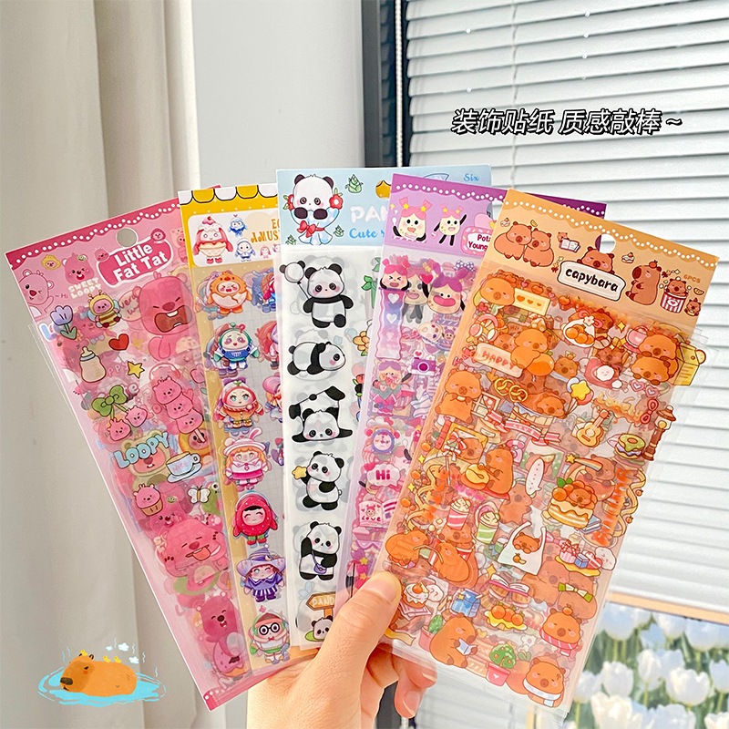 

6 Lembar Sticker Cartoon Series / Animasi / Cute / Tahan Air /PVC / Stiker Dekorasi