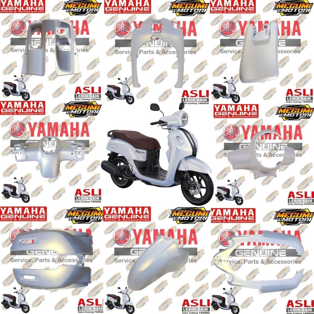 COVER BODY HALUS FULL FAZZIO FAZIO 125 (BEJ) PUTIH PEARL ORIGINAL YAMAHA
