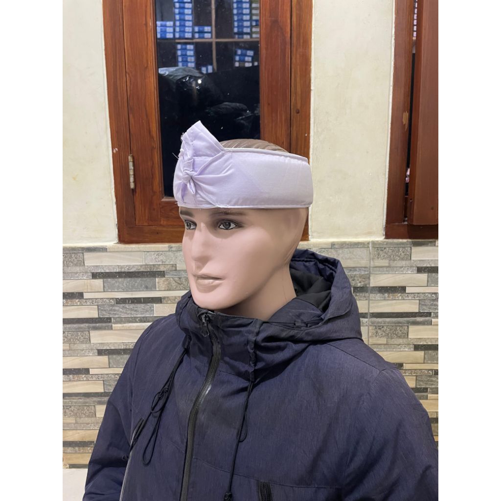 Iket Sunda KDM Iket Kepala Putih Polos Praktis Siap Pakai