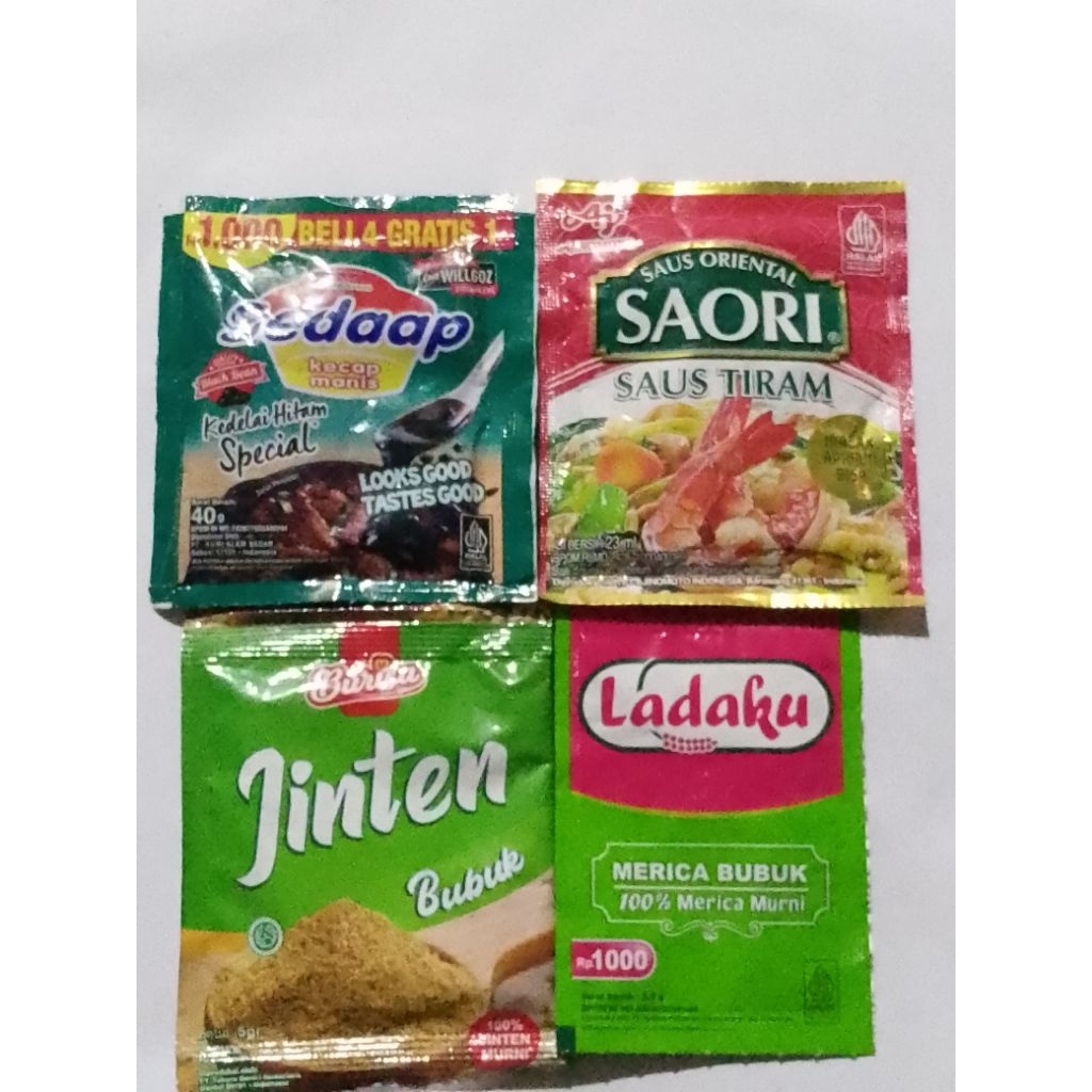 

Kecap Sedaap+Saori Saus Tiram+Jinten Bubuk 5 gram+Ladaku Paket 3Ah (TRB151)