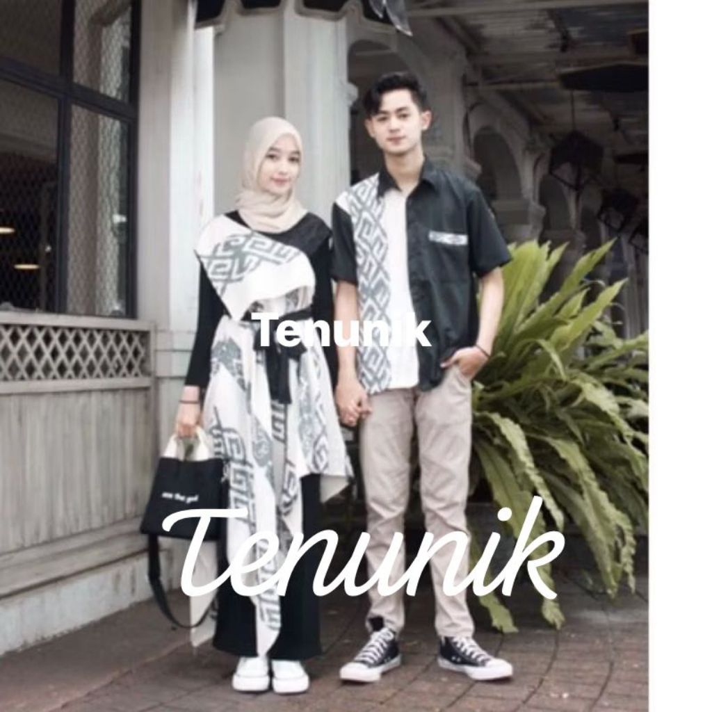 Baju tenun couple - baju tenun - dress tenun - dress etnik - kemeja tenun - couple tenun etnik - baj