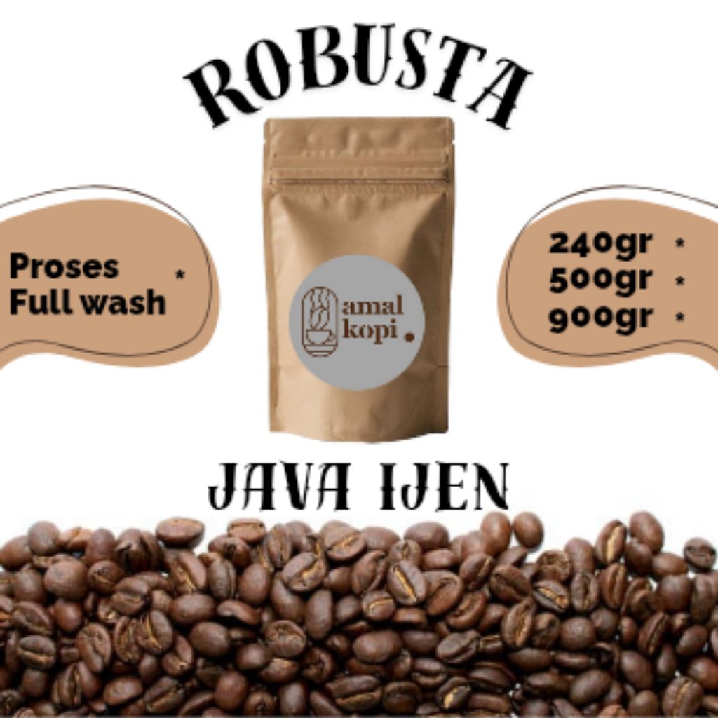 

Amal Kopi, Kopi Robusta Java Ijen - Biji Sangrai atau Bubuk.