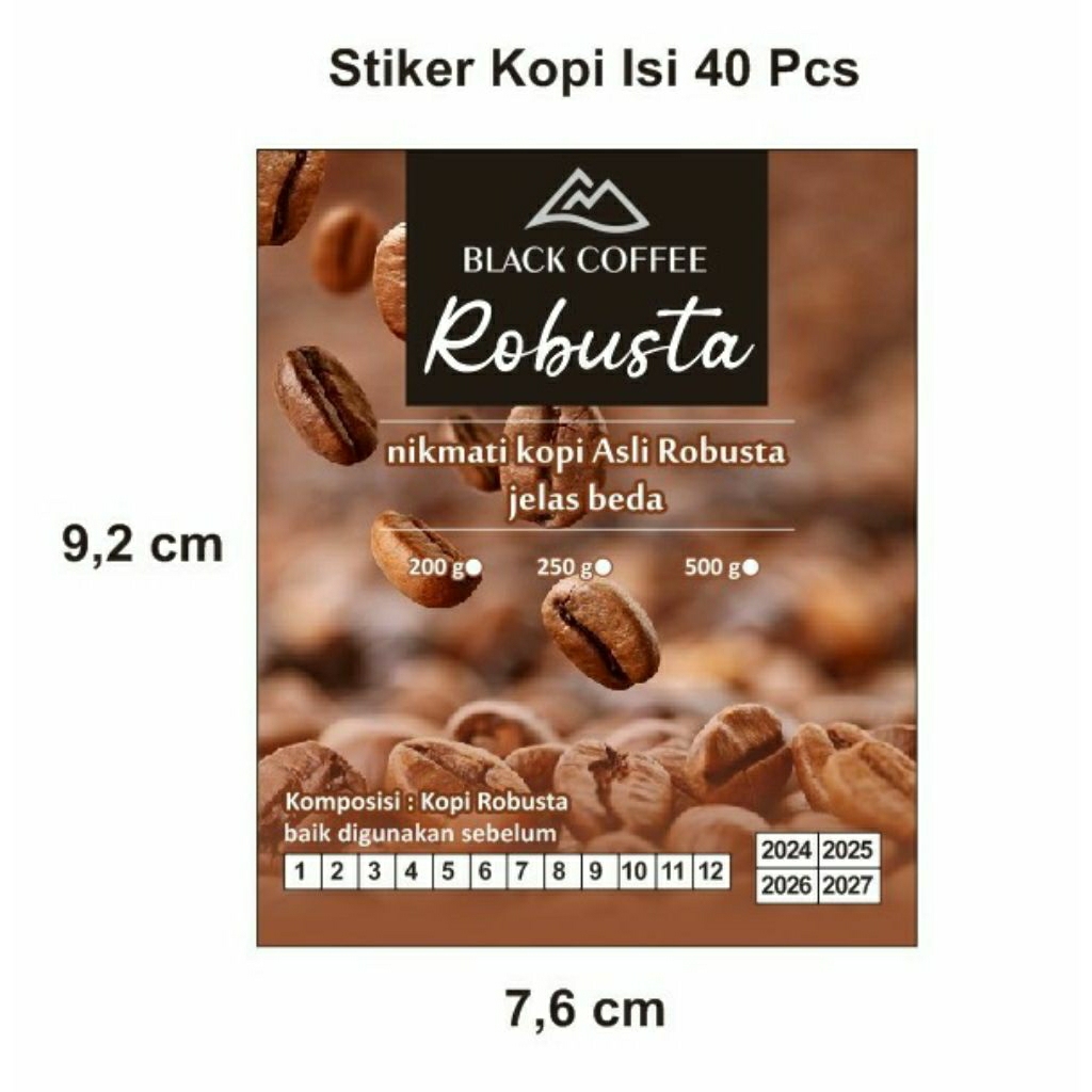 

STIKER KOPI BUBUK KEMASAN isi 40 pcs