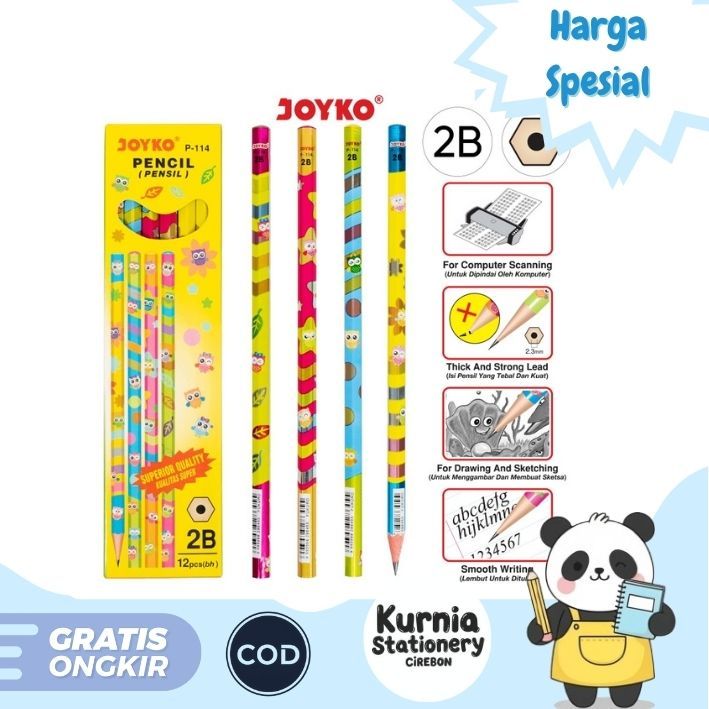 

Joyko Pensil 2B P-114 1 Box Isi 12pcs